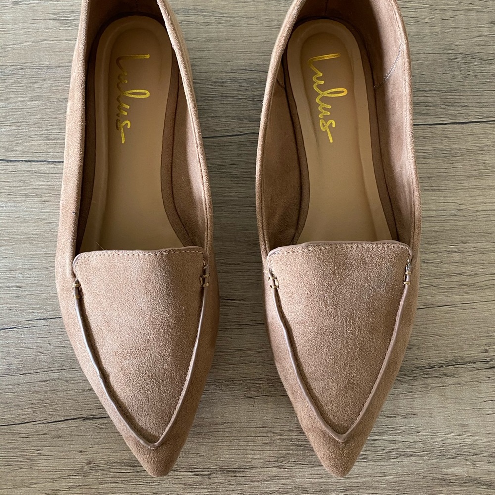 Lulu’s - Emmy Camel Suede Pointed Loafers